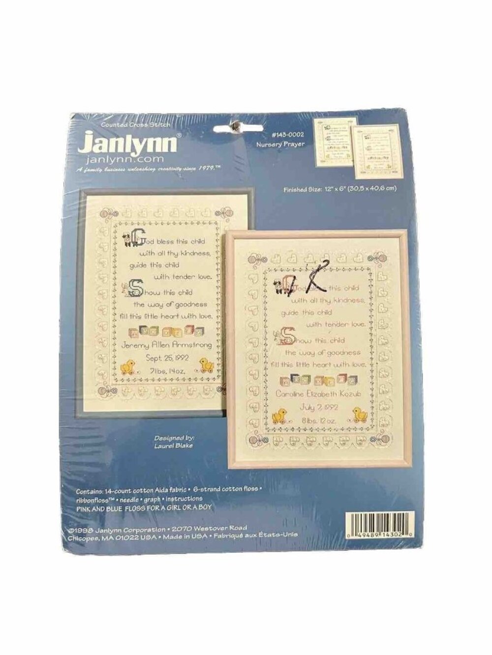 Nursery Prayer Janlynn  Counted Cross Stitch NEW #143-0002 Crafting Yarn Picture